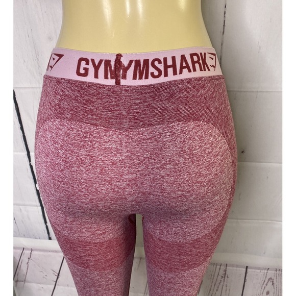 Gymshark Flex Leggings Marl‎ Heather Burgundy Athletic Fitness Gym Women XS - Picture 6 of 8